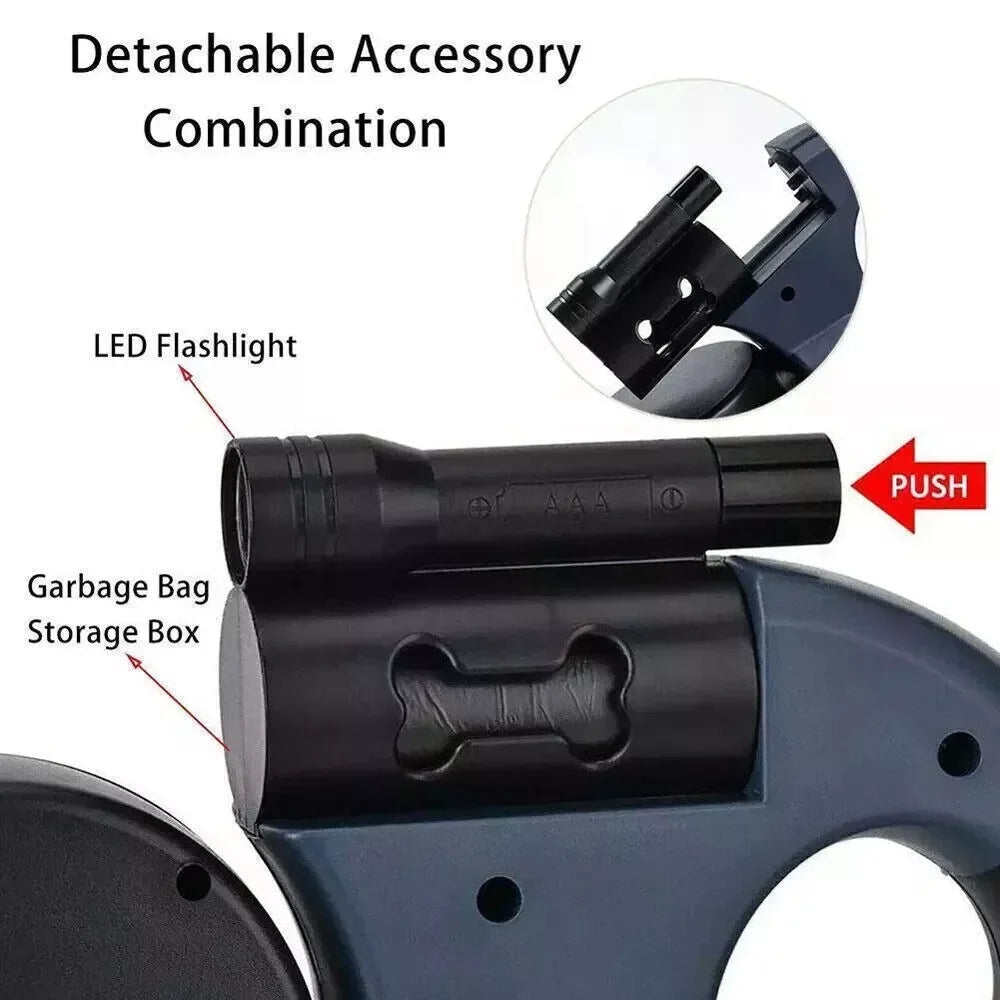 Dual Pet Leash – Retractable Reflective 360° Swivel Lead